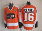 Vintage Philadelphia Flyers #16 CLARKE stitched Orange-White-Black Hockey Jersey Throwback Edition