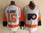 Vintage Philadelphia Flyers #16 CLARKE stitched White-Orange-Black Hockey Jersey Throwback Edition