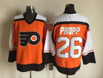 Vintage Philadelphia Flyers #26 PROPP stitched Orange-White-Black Hockey Jersey Throwback Edition