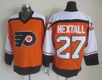 Vintage Philadelphia Flyers #27 HEXTALL stitched Orange-White-Black Hockey Jersey Throwback Edition