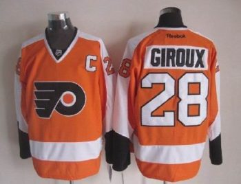 Vintage Philadelphia Flyers #28 GIROUX stitched Orange-White-Black Hockey Jersey Throwback Edition