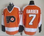 Vintage Philadelphia Flyers #7 BARBER stitched Orange-White-Black Hockey Jersey Throwback Edition