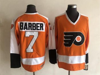 Vintage Philadelphia Flyers #7 BARBER stitched Orange-White-Black Hockey Jersey Throwback Edition (2)