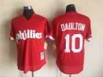 Vintage Philadelphia Phillies #10 Darren Daulton Stitched Red Mesh Baseball Jersey Throwback Edition
