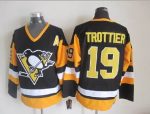 Vintage Pittsburgh Penguins #19 TROTTIER stitched Black-Yellow-White Hockey Jersey Throwback Edition
