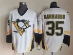 Vintage Pittsburgh Penguins #35 BARRASSO stitched White-Black-Gold Hockey Jersey Throwback Edition