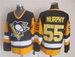 Vintage Pittsburgh Penguins #55 MURPHY stitched Black-Yellow-White Hockey Jersey Throwback Edition