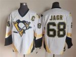 Vintage Pittsburgh Penguins #68 JAGR stitched White-Black-Gold Hockey Jersey Throwback Edition