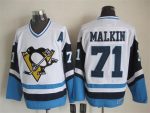 Vintage Pittsburgh Penguins #71 MALKIN stitched White-Blue-Navy Blue Hockey Jersey Throwback Edition