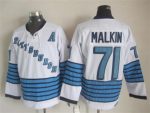 Vintage Pittsburgh Penguins #71 MALKIN stitched White-Light Blue-Navy Blue Hockey Jersey Throwback Edition