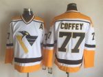 Vintage Pittsburgh Penguins #77 COFFEY stitched White-Yellow-Black Hockey Jersey Throwback Edition