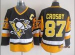 Vintage Pittsburgh Penguins #87 CROSBY stitched Black-Yellow-White Hockey Jersey Throwback Edition