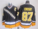 Vintage Pittsburgh Penguins #87 CROSBY stitched Black-Yellow-White Hockey Jersey Throwback Edition (2)