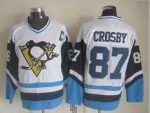 Vintage Pittsburgh Penguins #87 CROSBY stitched White-Blue-Navy Blue Hockey Jersey Throwback Edition