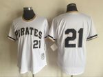 Vintage Pittsburgh Pirates #21 Roberto Clemente Stitched White Baseball Jersey Throwback Edition