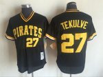 Vintage Pittsburgh Pirates #27 Kent Tekulve Stitched Black Mesh Baseball Jersey Throwback Edition