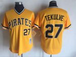 Vintage Pittsburgh Pirates #27 Kent Tekulve Stitched Gold Baseball Jersey Throwback Edition