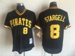 Vintage Pittsburgh Pirates #8 Willie Stargell Stitched Black Mesh Baseball Jersey Throwback Edition