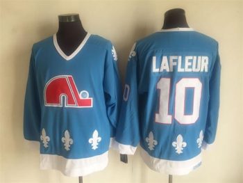 Vintage Quebec Nordiques #10 LAFLEUR stitched Light Blue-White-Red Hockey Jersey Throwback Edition