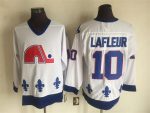 Vintage Quebec Nordiques #10 LAFLEUR stitched White-Royal Blue-Red Hockey Jersey Throwback Edition