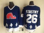Vintage Quebec Nordiques #26 STASTNY stitched Royal Blue-White Hockey Jersey Throwback Edition