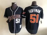 Vintage San Diego Padres #51 Trevor Hoffman Stitched Navy Blue Baseball Jersey Throwback Edition