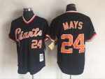 Vintage San Francisco Giants #24 Willie Mays Stitched Black Baseball Jersey Throwback Editio