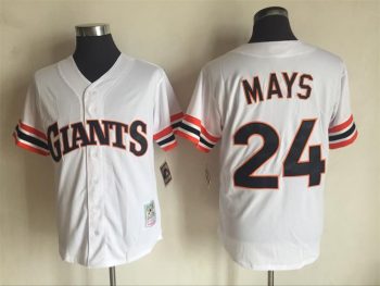 Vintage San Francisco Giants #24 Willie Mays Stitched White Baseball Jersey Throwback Edition
