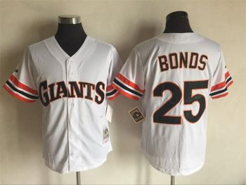 Vintage San Francisco Giants #25 Barry Bonds Stitched White Baseball Jersey Throwback Edition
