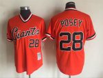 Vintage San Francisco Giants #28 Buster Posey Stitched Orange Baseball Jersey Throwback Edition