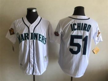 Vintage Seattle Mariners #51 Ichiro Suzuki Stitched White Baseball Jersey Throwback Edition