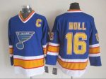 Vintage St. Louis Blues #16 HULL stitched Blue-Yellow-White-Red Hockey Jersey Throwback Edition