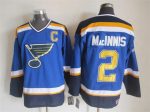 Vintage St. Louis Blues #2 MacINNIS stitched Blue-Yellow-White-Navy Blue Hockey Jersey Throwback Edition