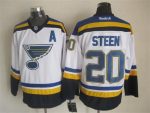 Vintage St. Louis Blues #20 STEEN stitched White-Blue-Yellow-Navy Blue Hockey Jersey Throwback Edition