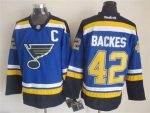 Vintage St. Louis Blues #42 BACKES stitched Blue-Yellow-White-Navy Blue Hockey Jersey Throwback Edition