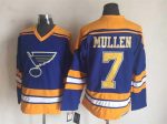 Vintage St. Louis Blues #7 MULLEN stitched Blue-Yellow-White Hockey Jersey Throwback Edition