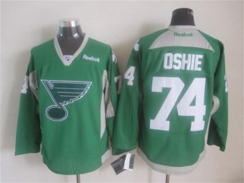 Vintage St. Louis Blues #74 OSHIE stitched Green-Grey-White Hockey Jersey Throwback Edition