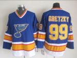 Vintage St. Louis Blues #99 GRETZKY stitched Blue-Yellow-White-Red Hockey Jersey Throwback Edition