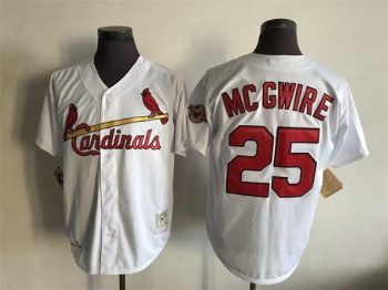 Vintage St. Louis Cardinals #25 Mark McGwire Stitched White Baseball Jersey Throwback Edition
