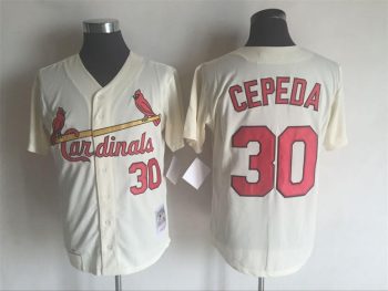 Vintage St. Louis Cardinals #30 Orlando Cepeda Stitched Cream Baseball Jersey Throwback Edition
