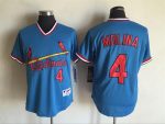 Vintage St. Louis Cardinals #4 Yadier Molina Stitched Light Blue Baseball Jersey Throwback Edition