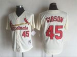 Vintage St. Louis Cardinals #45 Bob Gibson Stitched Cream Baseball Jersey Throwback Edition