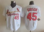 Vintage St. Louis Cardinals #45 Bob Gibson Stitched White Baseball Jersey Throwback Edition