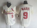 Vintage St. Louis Cardinals #9 Roger Maris Stitched Cream Baseball Jersey Throwback Edition