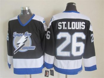 Vintage Tampa Bay Lightning #26 ST. LOUIS stitched Black-White-Blue Hockey Jersey Throwback Edition