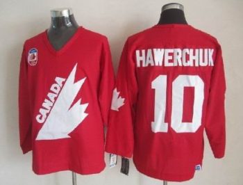 Vintage Team Canada #10 Dale Hawerchuk Stitched Red Hockey Jersey Throwback Edition