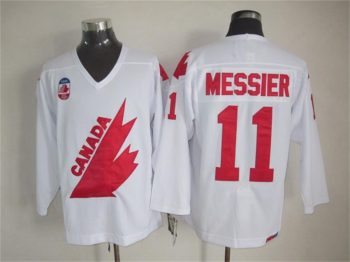 Vintage Team Canada #11 Mark Messier Stitched White Hockey Jersey Throwback Edition