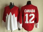 Vintage Team Canada #12 Blank Stitched Red & White Hockey Jersey Throwback Edition