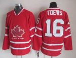 Vintage Team Canada #16 Jonathan Toews Stitched Red Hockey Jersey Throwback Edition