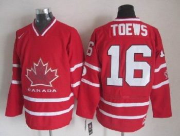Vintage Team Canada #16 Jonathan Toews Stitched Red Hockey Jersey Throwback Edition